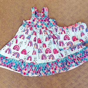 Rainbows boutique tunic set, size 7